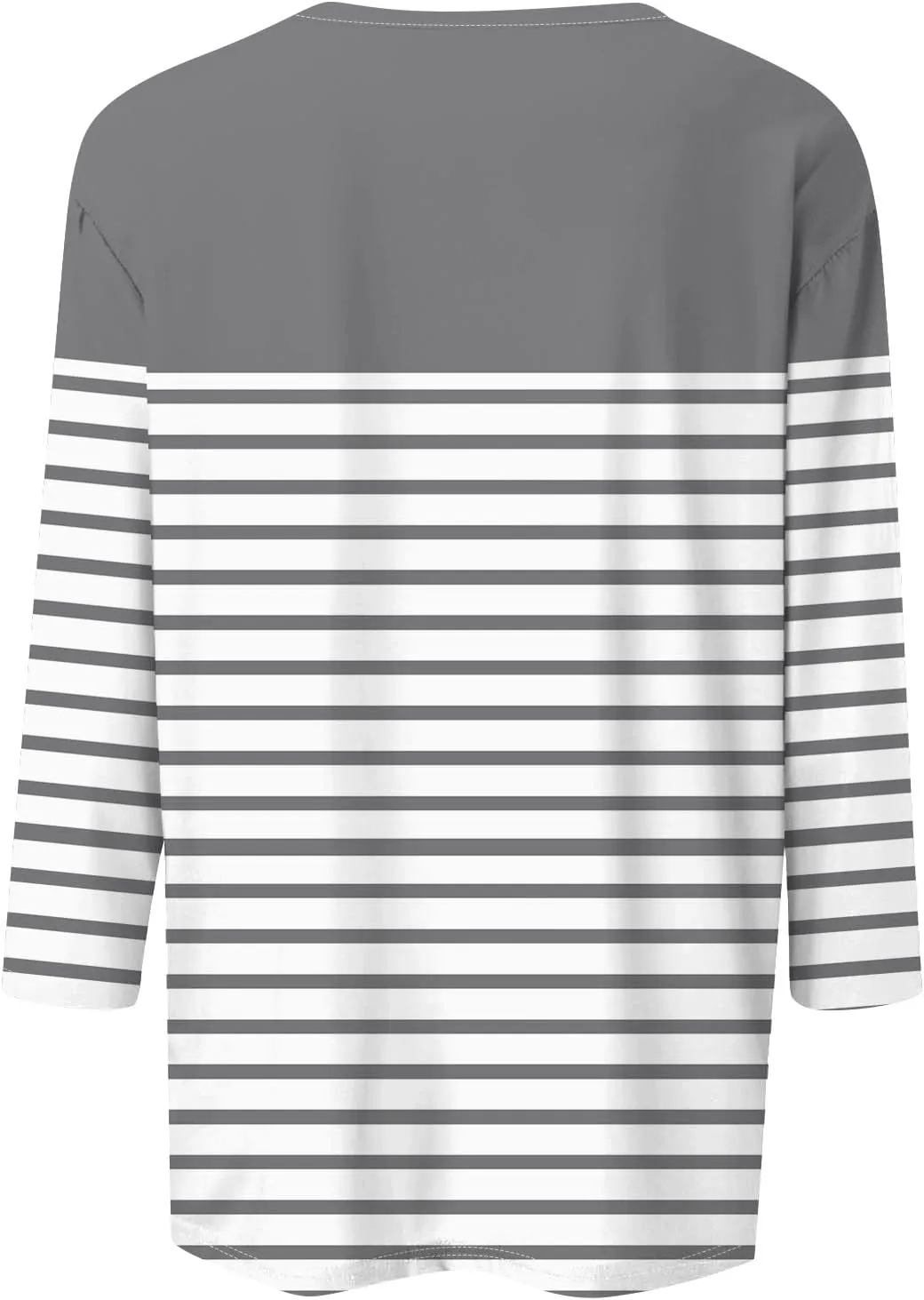 3/4 Length Sleeve Womens Tops,Basic Striped Tshirts Shirts Summer 2024 Gym Blouse Plus Size Athletic Tunic Top