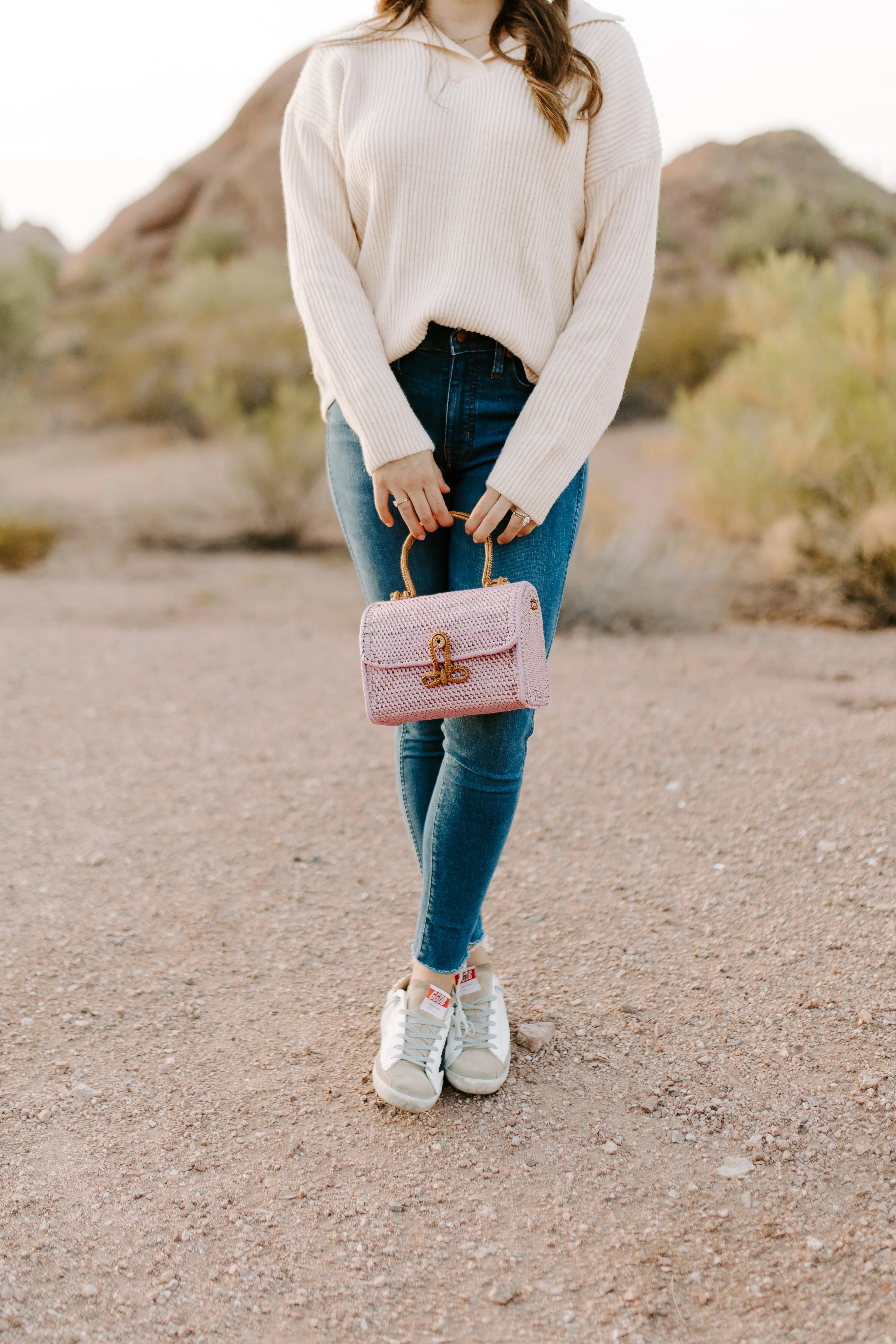 ALICE RATTAN HANDBAG IN PINK by POPPY   SAGE