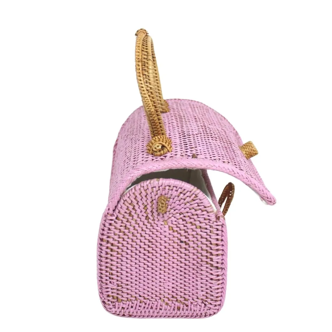 ALICE RATTAN HANDBAG IN PINK by POPPY   SAGE