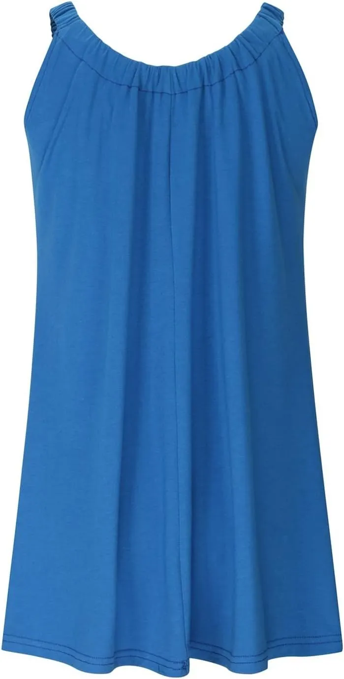 Beach Dresses for Women Sleeveless Bikini Beachwear Coverups Casual Vacation Short Summer Tshirt Tank Sundresses