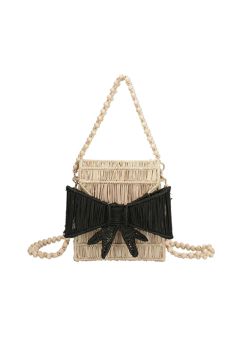 BLACK BOW HANDBAG