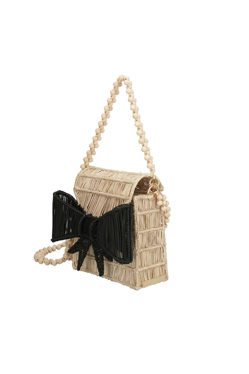 BLACK BOW HANDBAG