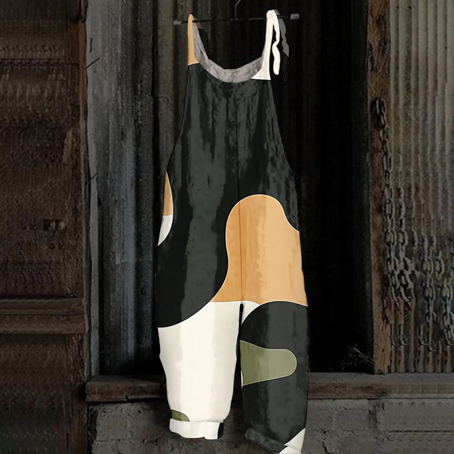Camo Summer Fashion Rompers Linen Camouflage Jumpsuits For Women Loose Fit Hippie Spaghetti Strap Bib Overalls