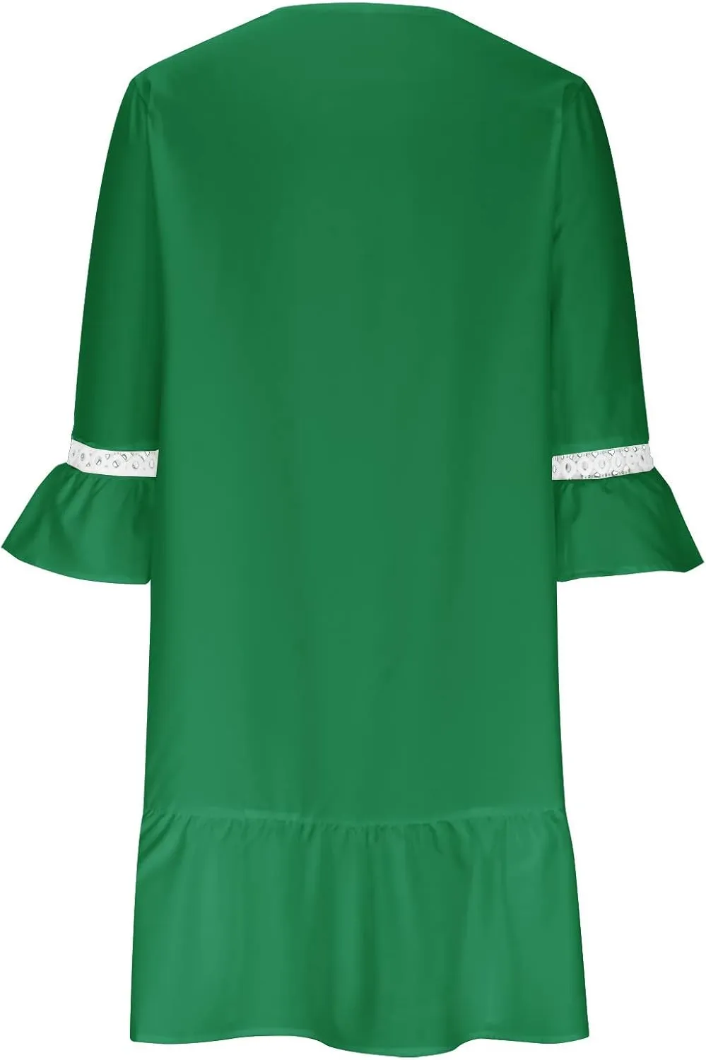 Ceboyel Women's Lace Trimmed Tunic Dress Ruffle Casual Spring Break Dresses V Neck Flowy Dress Gradient College Clothes 2023
