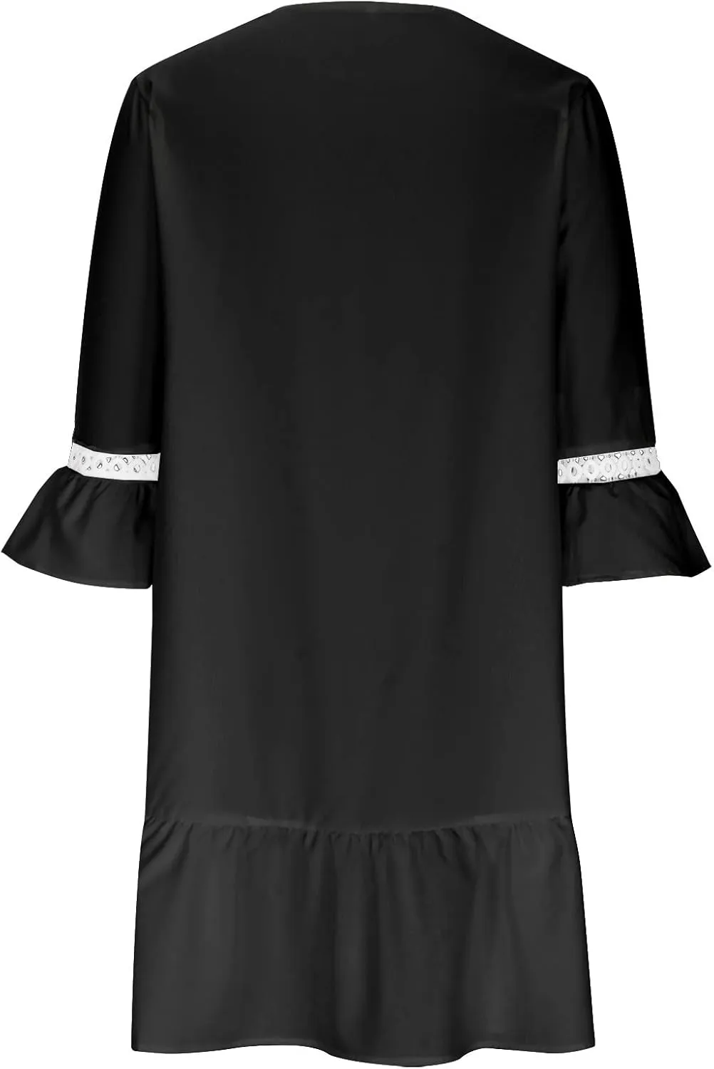 Ceboyel Women's Lace Trimmed Tunic Dress Ruffle Casual Spring Break Dresses V Neck Flowy Dress Gradient College Clothes 2023