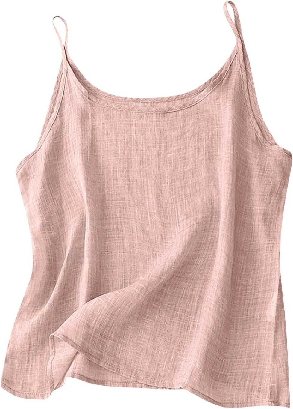 Cotton Linen Camisole Tops for Women Solid Spaghetti Strap Loose Fit Tank Top Summer 2025 Casual Sleeveless Shirts