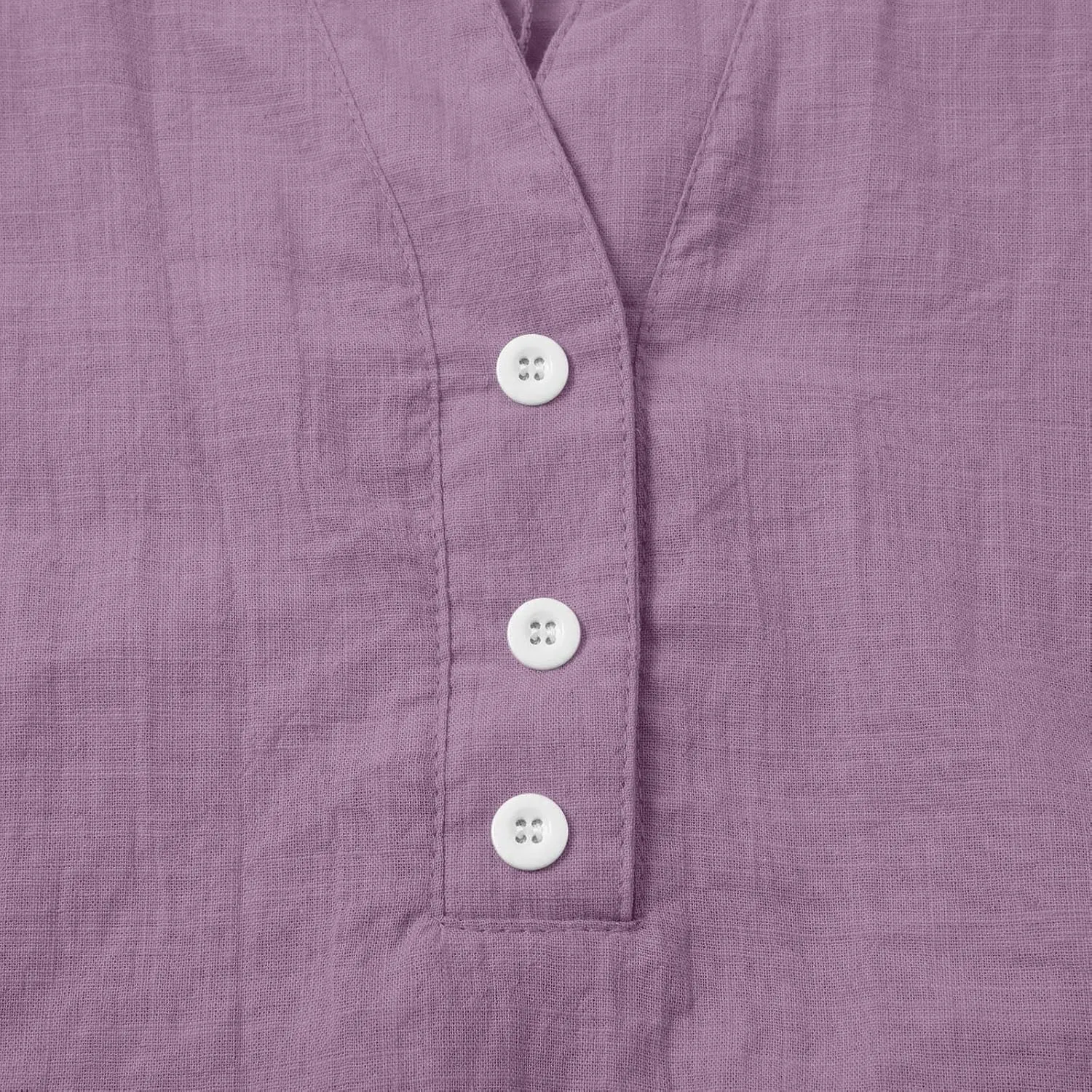 Cotton Linen Tops for Women Loose Fit V Neck Button Down Henley Shirts Summer Short Sleeve Blouse Beach Tee Shirt