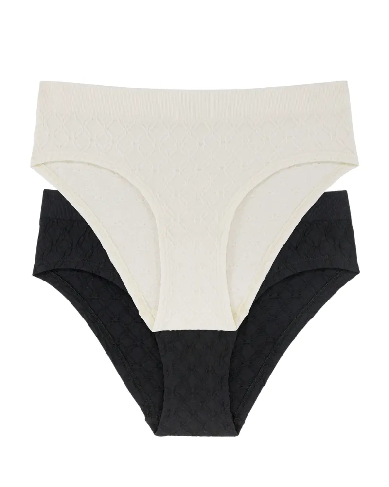 D000187 Azure Comfy Black/Ivory 2 Pack Bikinis