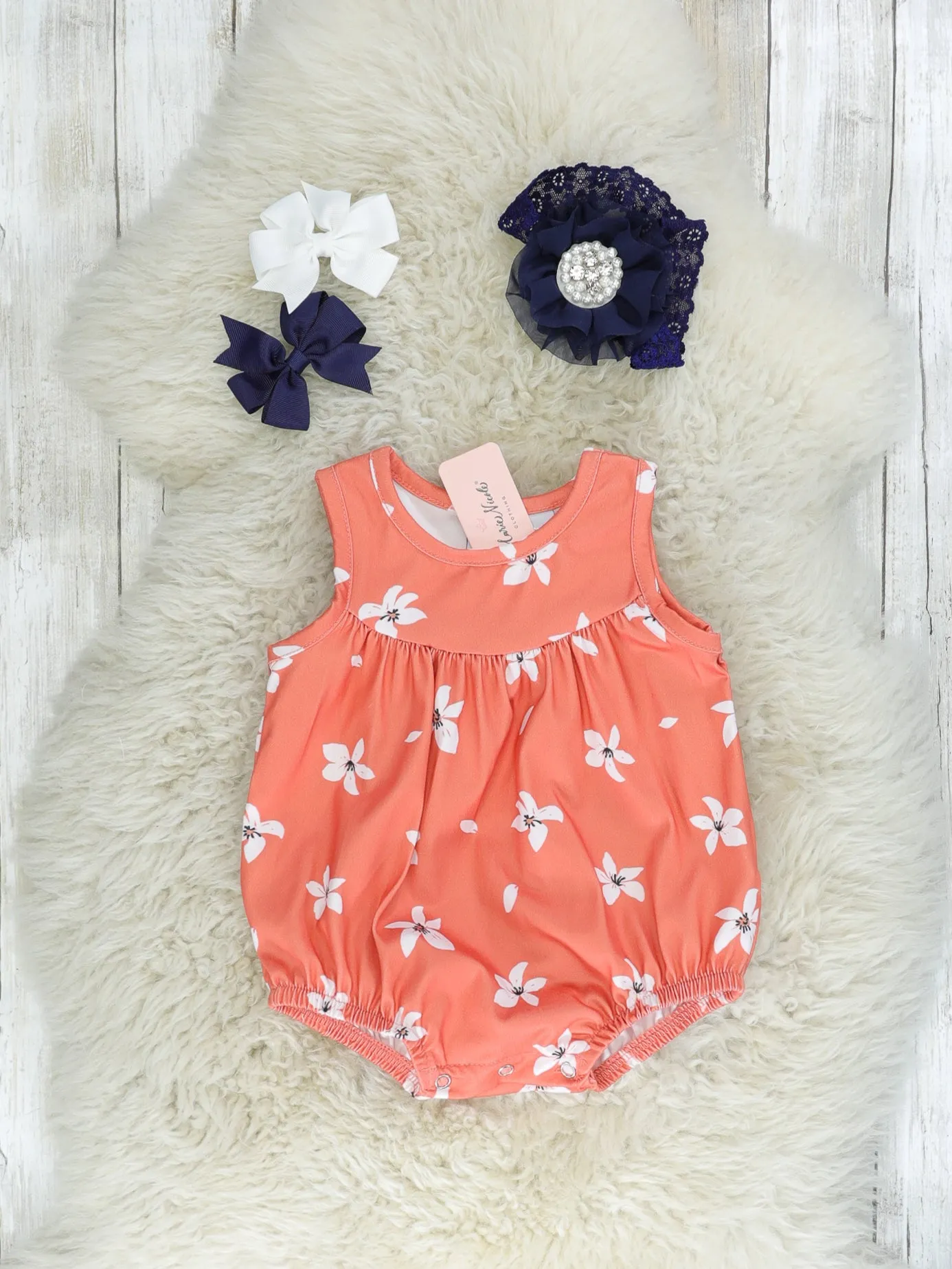 Dark Coral Floral Tank Bubble