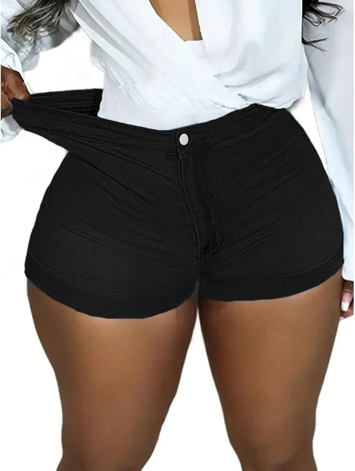 Denim Shorts Women Stretchy High Waisted Jean Shorts Slim Fit Y2k Jorts Cowgirl Butt Lifting Short Jeans with Pockets