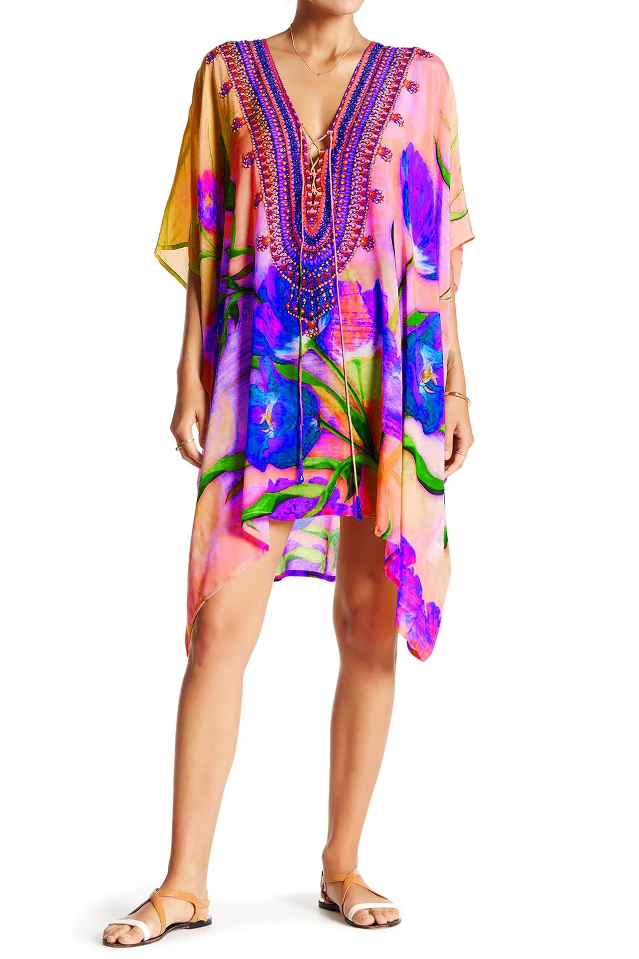 Designer Short Silk Caftans