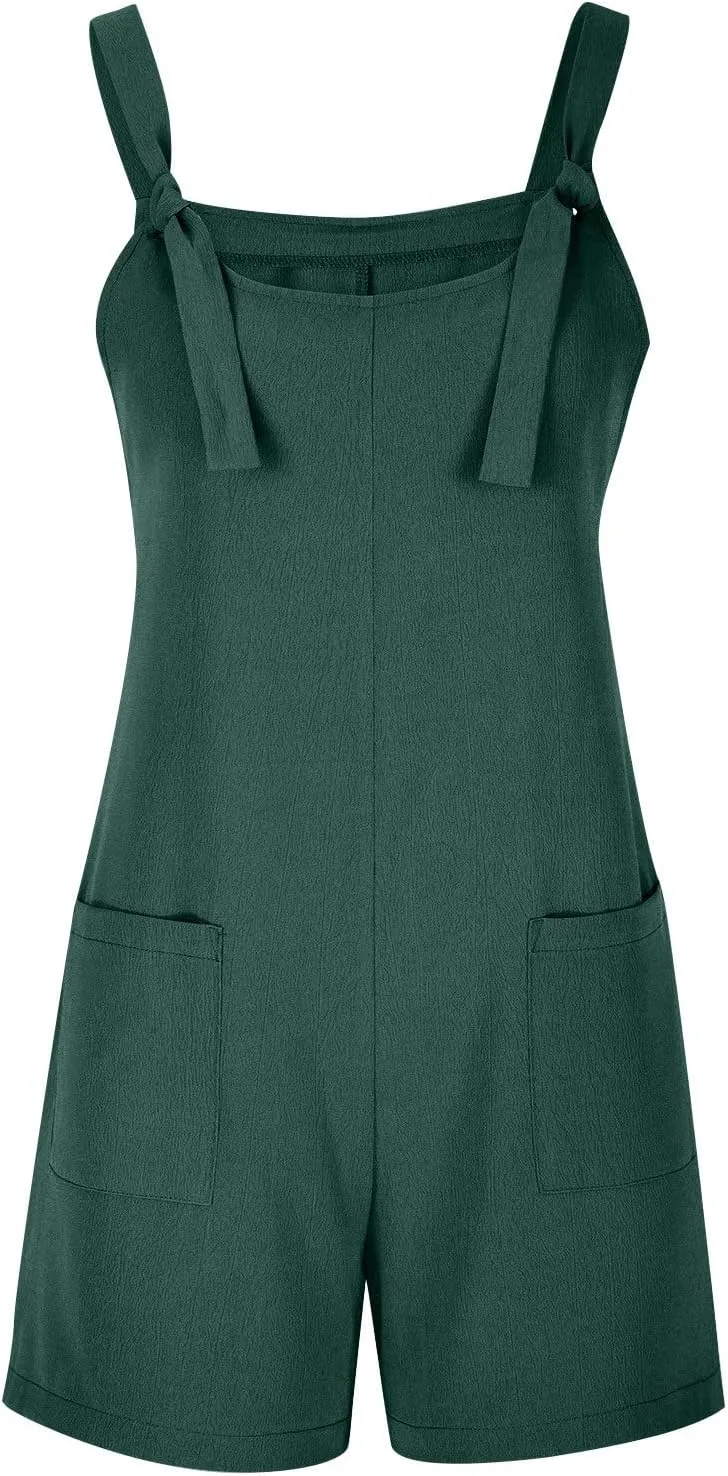Dressy Romper for Women Summer Dressy Short Jumpsuits Adjustable Strap Bib Overalls Casual One Piece Jumpsuits