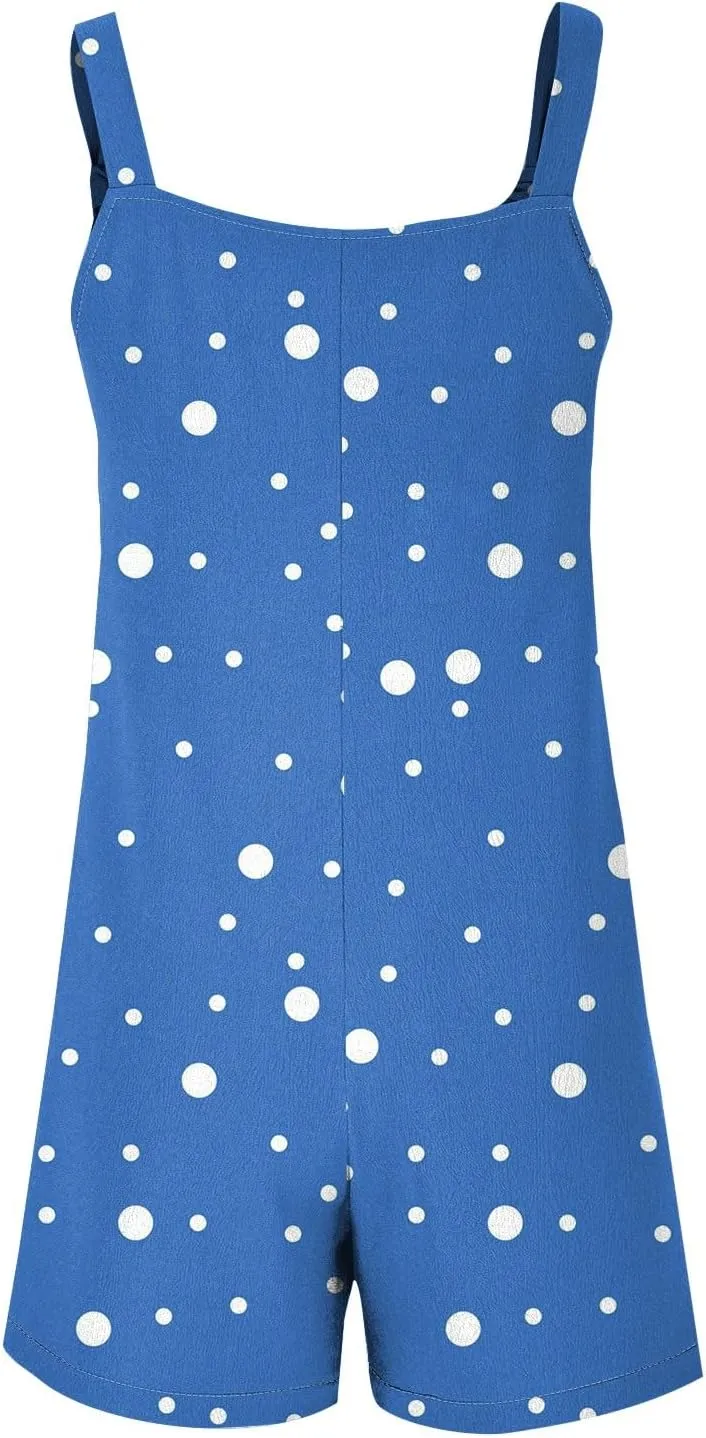 Dressy Rompers For Women 2025 Shorts Adjustable Strap Overalls Knee Length Graphic Sleeveless Beach Flowy Jumpsuits