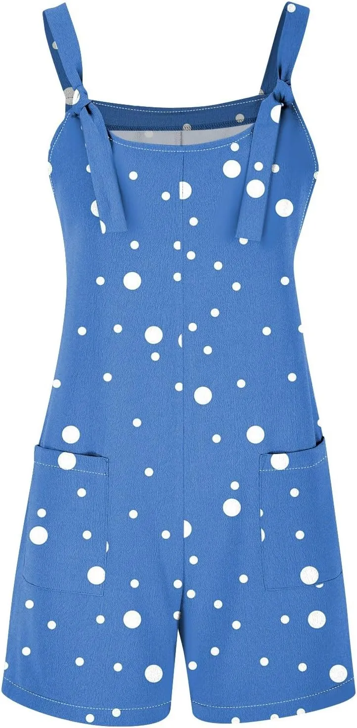 Dressy Rompers For Women 2025 Shorts Adjustable Strap Overalls Knee Length Graphic Sleeveless Beach Flowy Jumpsuits