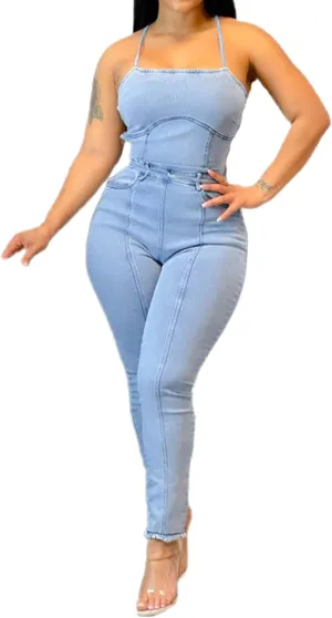 ECDAHICC Womens Sexy Short Sleeve Night Club Denim Jumpsuits Rompers Mini Shorts One Piece Stretchy Rompers with Pocket