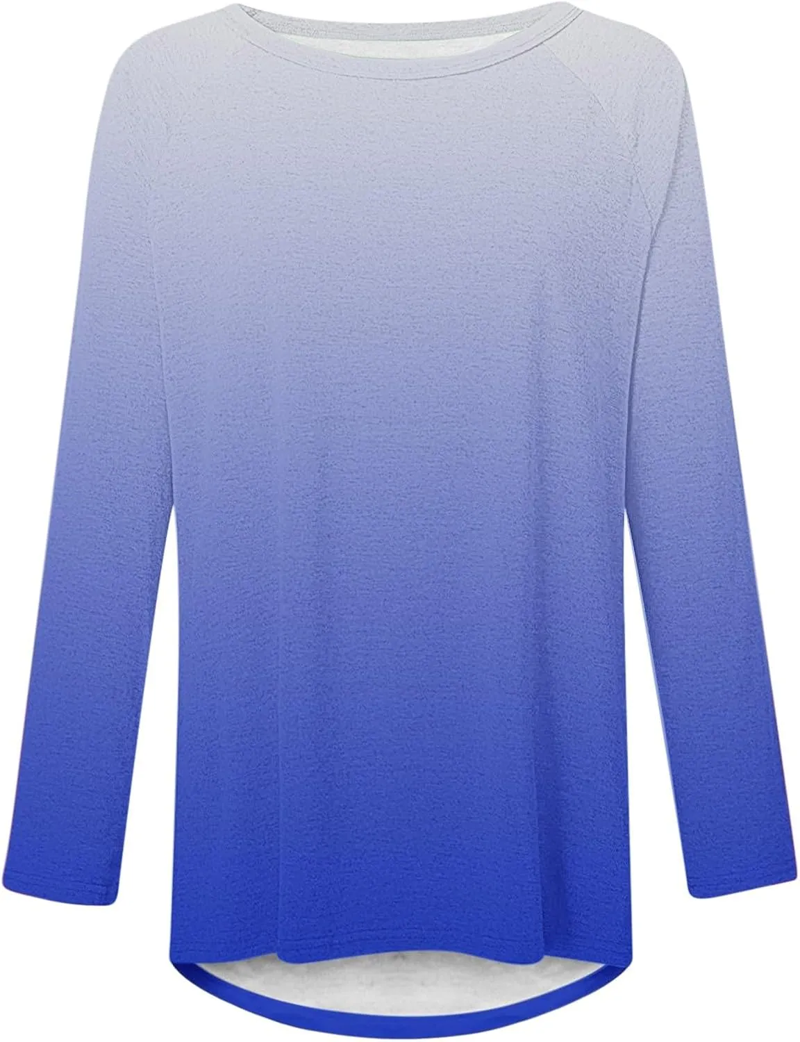 Fall Long Sleeve Tunic Tops for Womens 2024 Trendy Casual Gradient Color Shirts Loose Fit Flowy Pullover Blouse