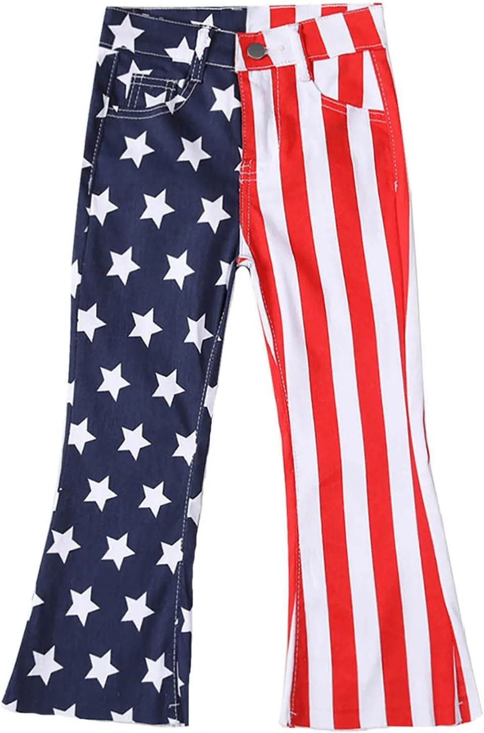 Flare Jeans for Women High Waisted Stretchy American Flag Bell Bottoms Denim Flare Pants 4th of July Patriotic Trouser