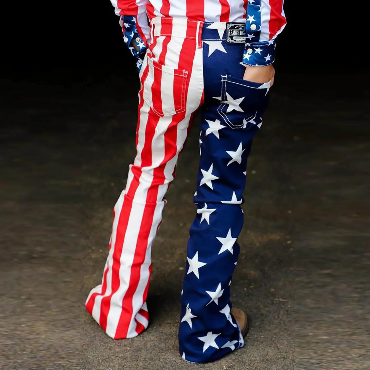 Flare Jeans for Women High Waisted Stretchy American Flag Bell Bottoms Denim Flare Pants 4th of July Patriotic Trouser