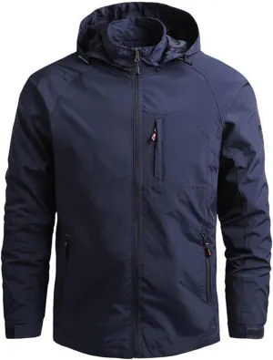 FMCHICO Men's Lightweight Waterproof Hooded Rain Jacket Outdoor Raincoat Jacket for Hiking Travel