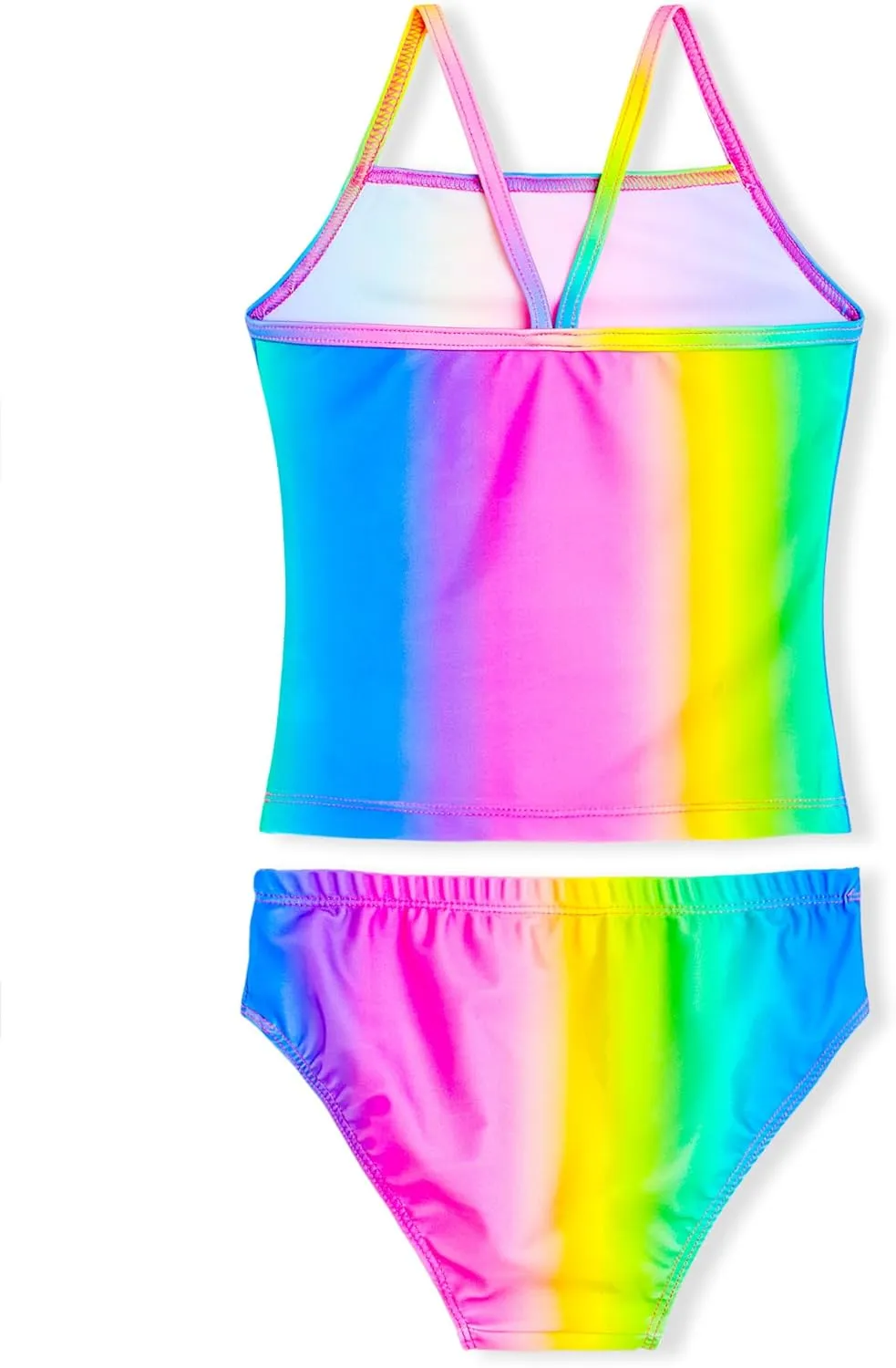 Girls Swimsuits Two Piece Tankini Bathing Suits Colorful Toddler Kids Ruffles Summer Beach Swimwear