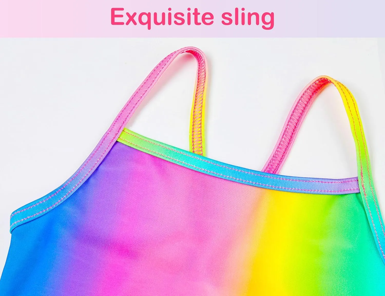 Girls Swimsuits Two Piece Tankini Bathing Suits Colorful Toddler Kids Ruffles Summer Beach Swimwear