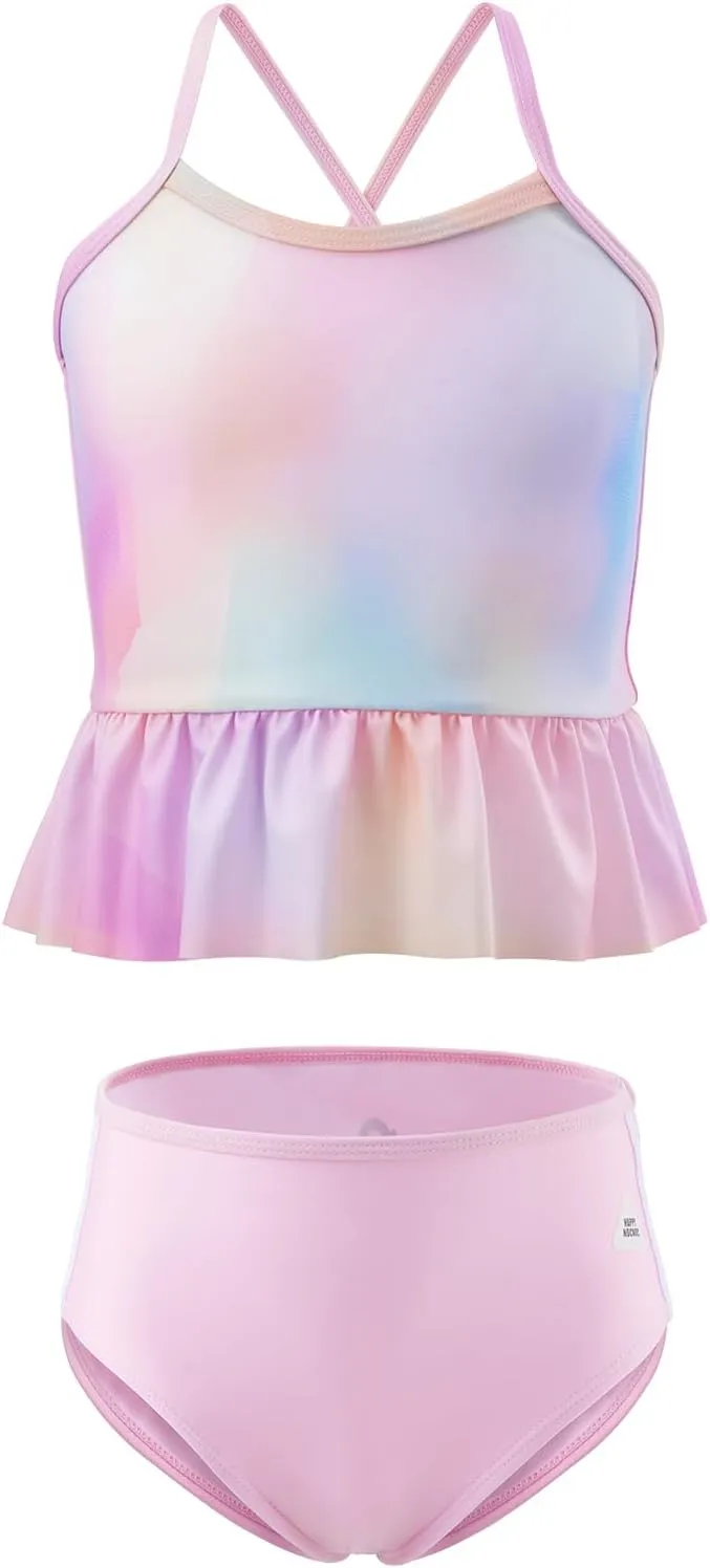 Girls Swimsuits Two Piece Tankini Bathing Suits Summer UPF 50  Quick Dry Bikini Swimwear 1-12 Years
