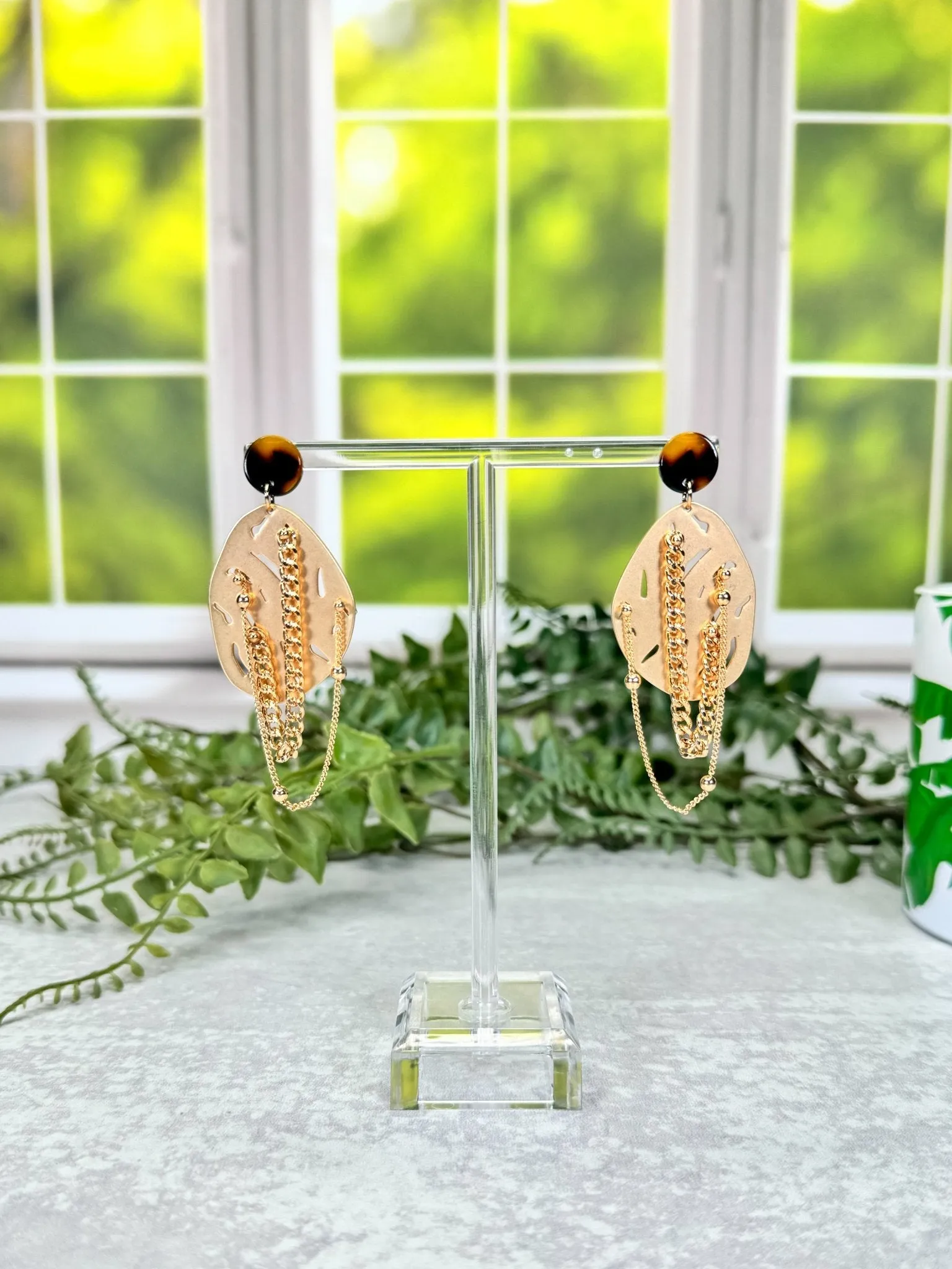 Golden Drip Chain Earrings
