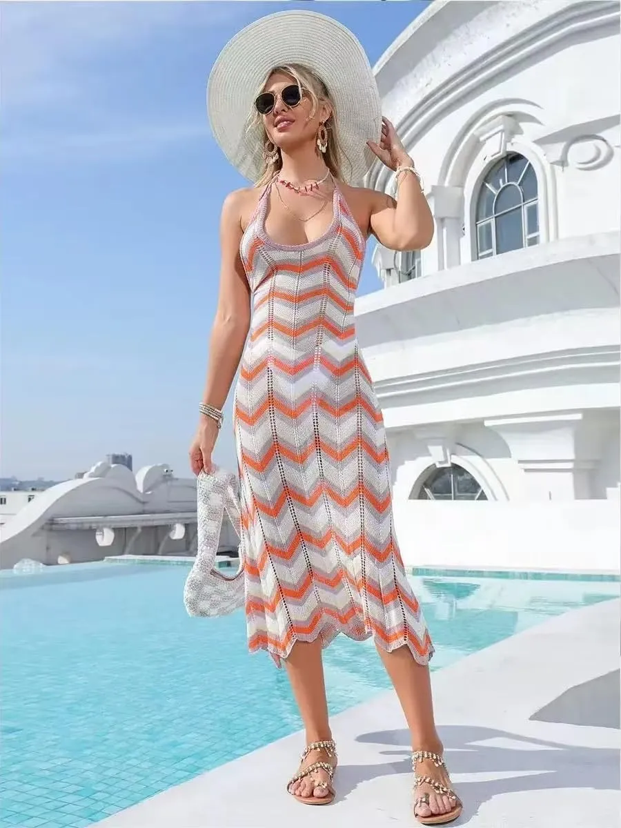 GUOYUXIAO Women's Knitted Dress Summer Beachwear Skirt