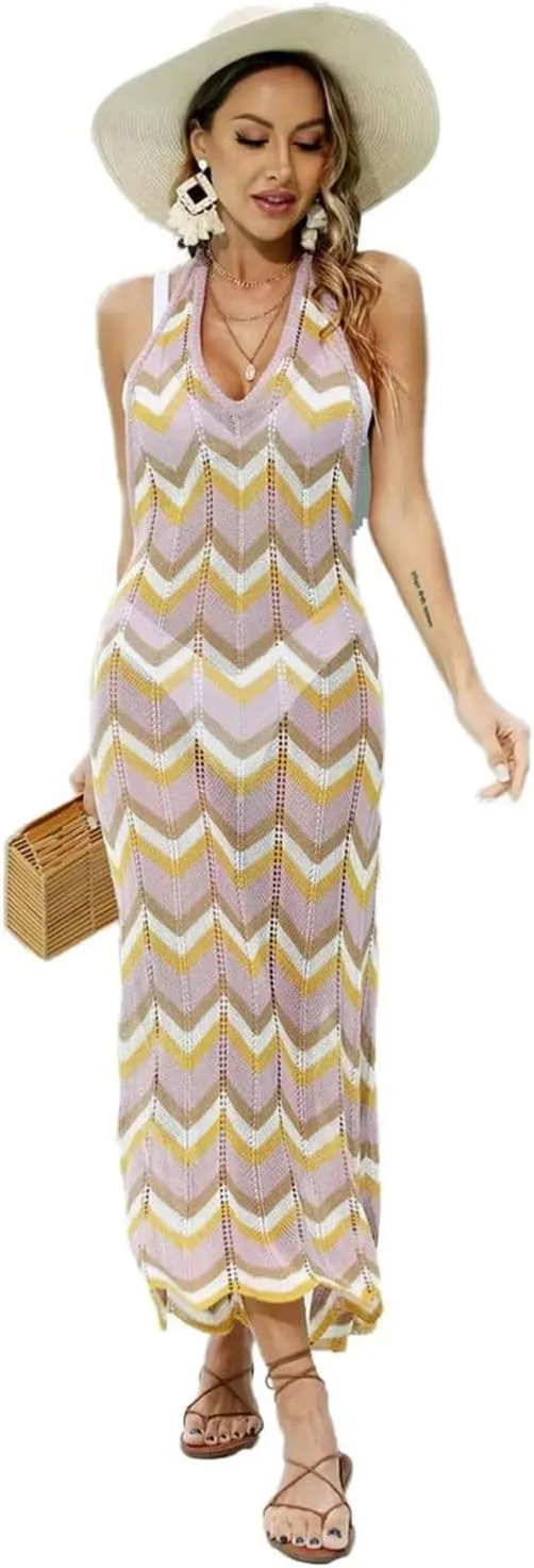 GUOYUXIAO Women's Knitted Dress Summer Beachwear Skirt