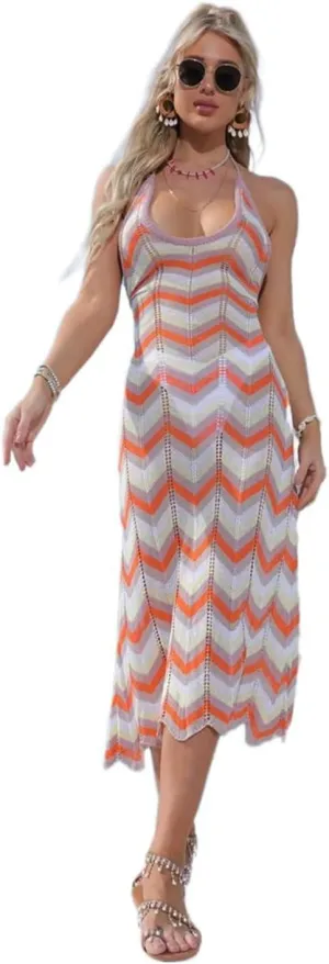 GUOYUXIAO Women's Knitted Dress Summer Beachwear Skirt