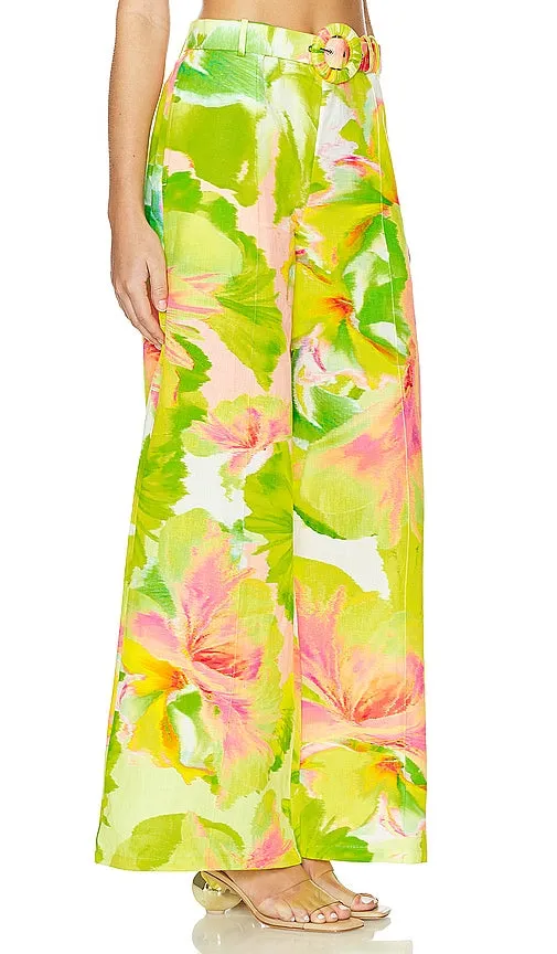 HEMANT AND NANDITA Belted Pants in Green
