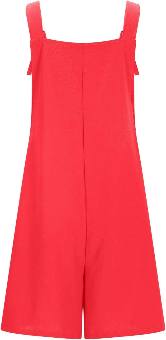 Hvyesh Short Linen Rompers for Women 2025 Summer Beach Vacation Outfits with Pockets