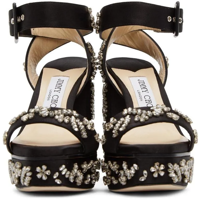 Jimmy Choo Black Jax Platform Sandals