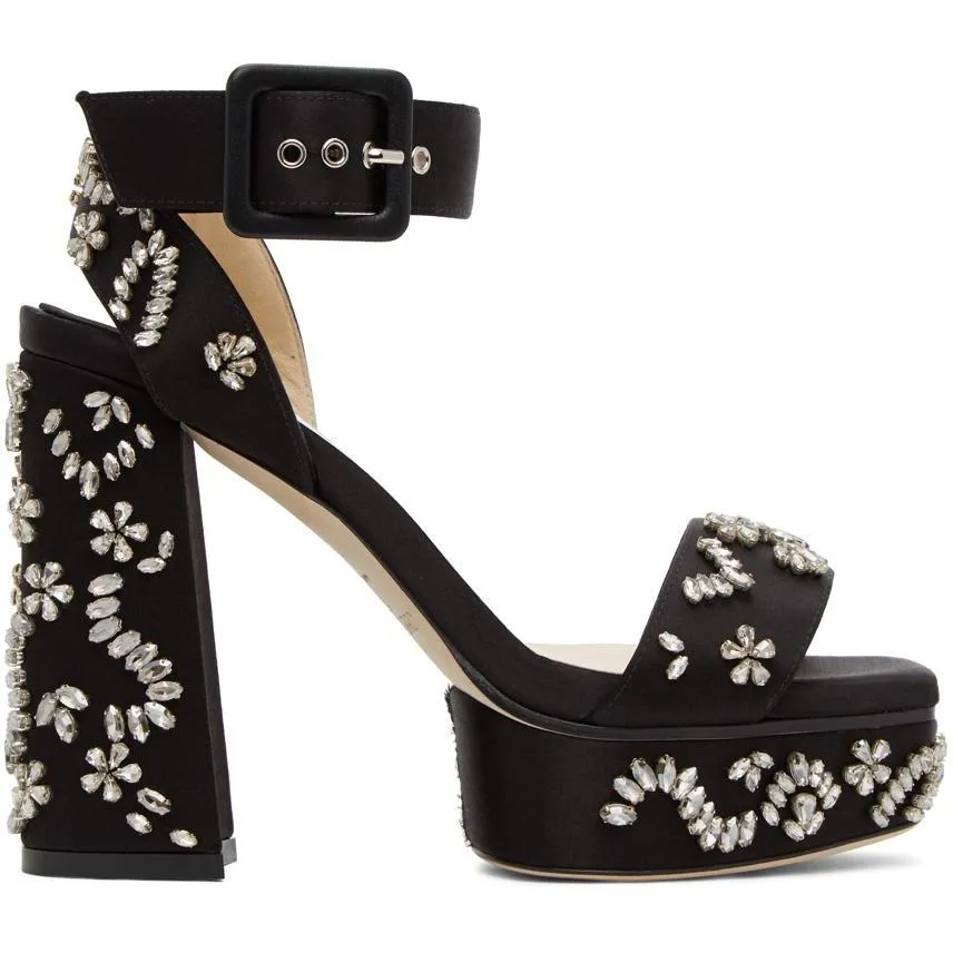 Jimmy Choo Black Jax Platform Sandals