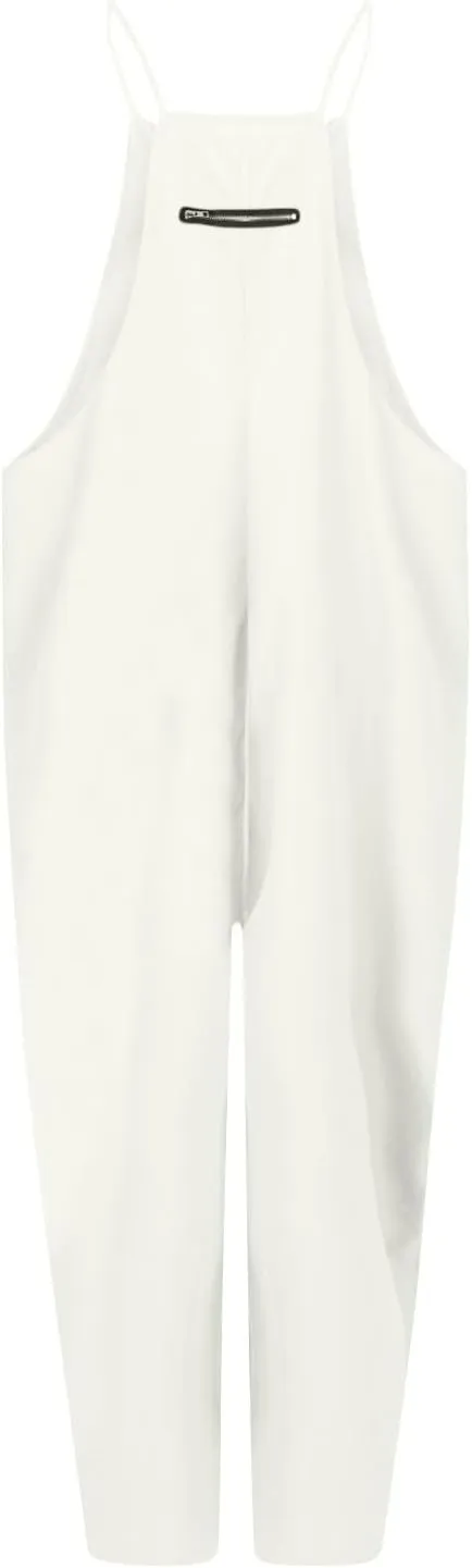 Jumpsuit for Women 2024 Casual Sleeveless Solid Colour Nine-Point Sleeveless Pants Overalls with Pockets