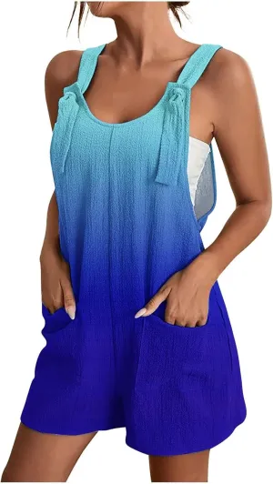 Jumpsuits for Women Dressy Summer Rompers 2025 Casual Short Overalls Romper Sexy Sleeveless Boho Suspenders Jumpsuit