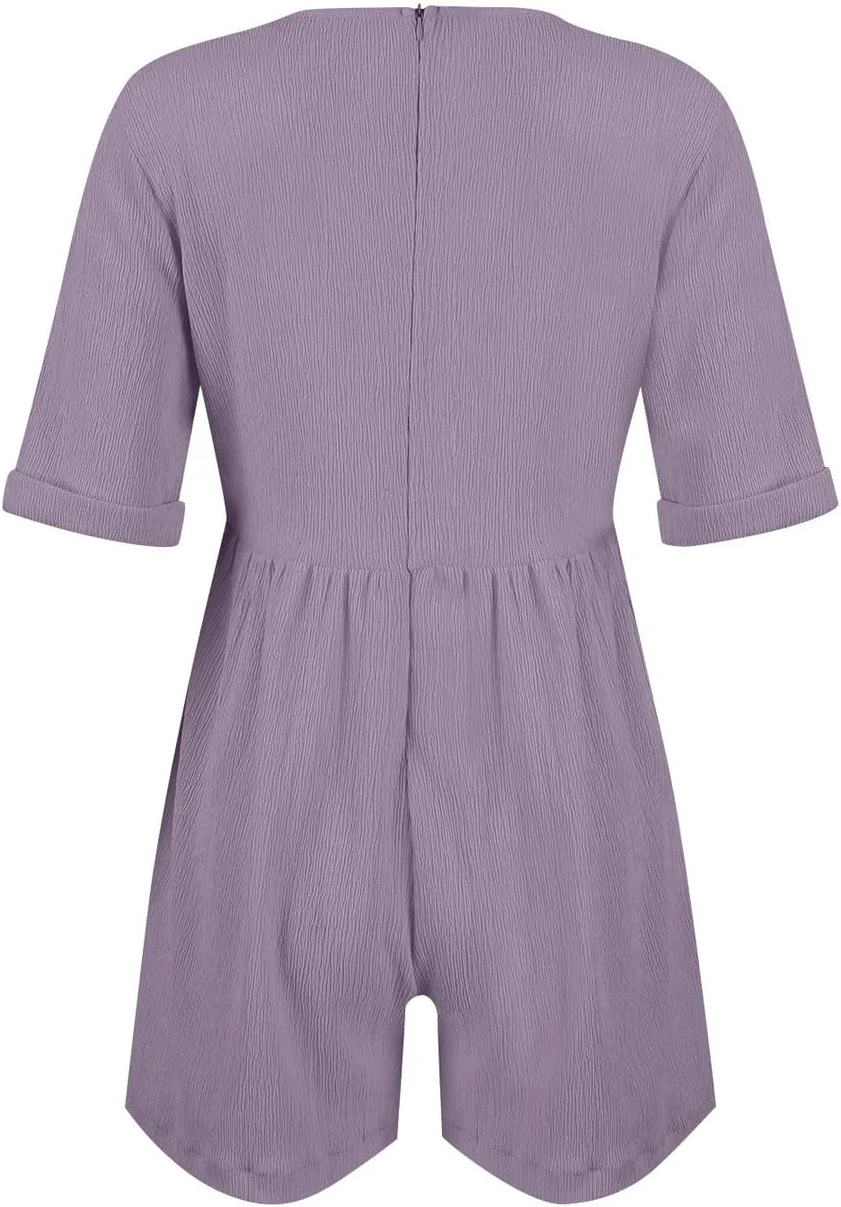 Jumpsuits for Women Summer Casual Loose V Neck Short Sleeve Jumpsuits Linen Trendy Comfy Shorts Rompers with Pockets