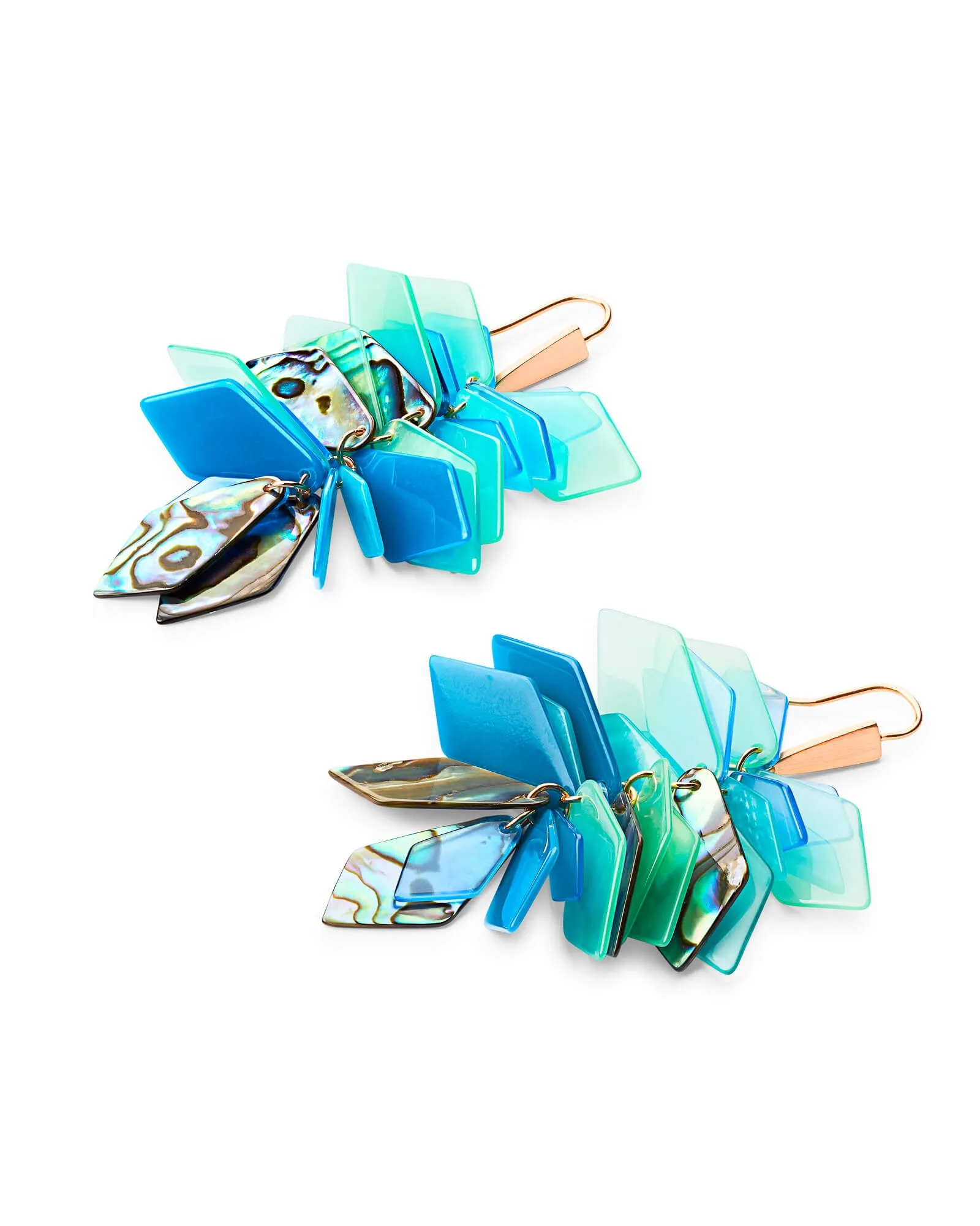 Kendra Scott Jenni Rose Gold Statement Earrings In Abalone Mix