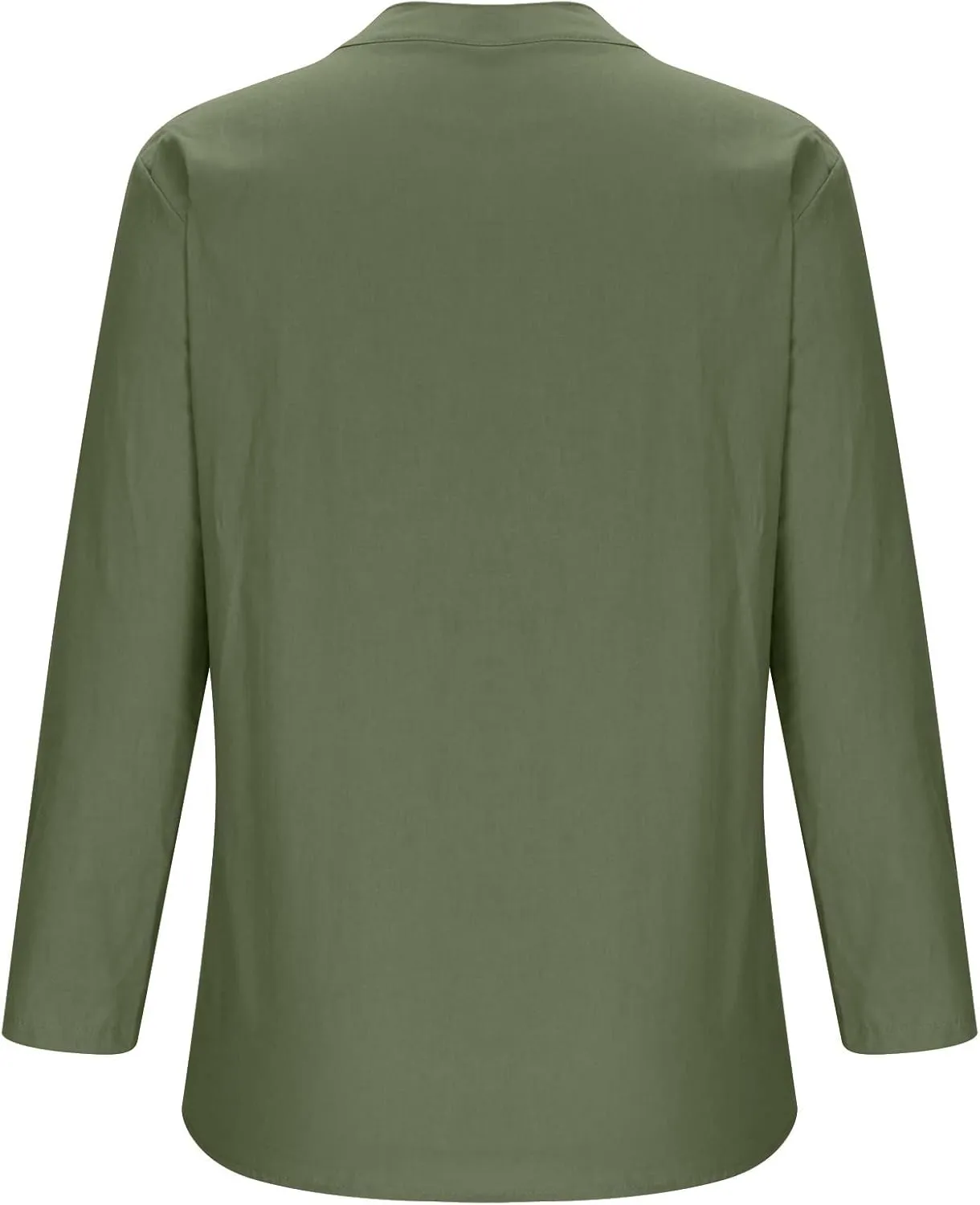 Linen Shirts for Women Casual V Neck Button Down Tshirt Loose Long Sleeve Blouses Summer Oversized Tops