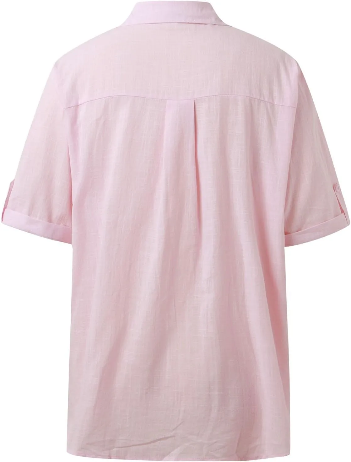 Linen Shirts for Women Summer, Linen Button Down Shirt Women Short Sleeve Collared Work Tops Casual Dressy Blouses