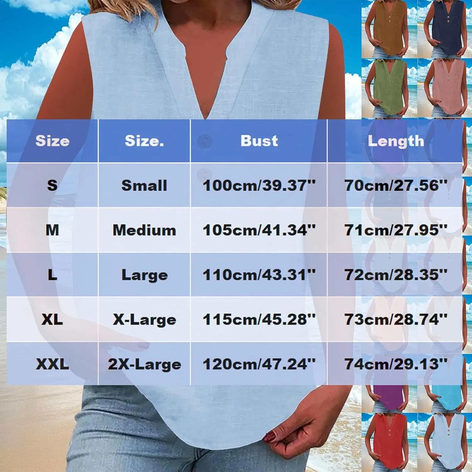 Linen Shirts for Women V Neck Button Down Tank Tops Sleeveless Office Work Blouses Vintage Beach Vacation Shirt