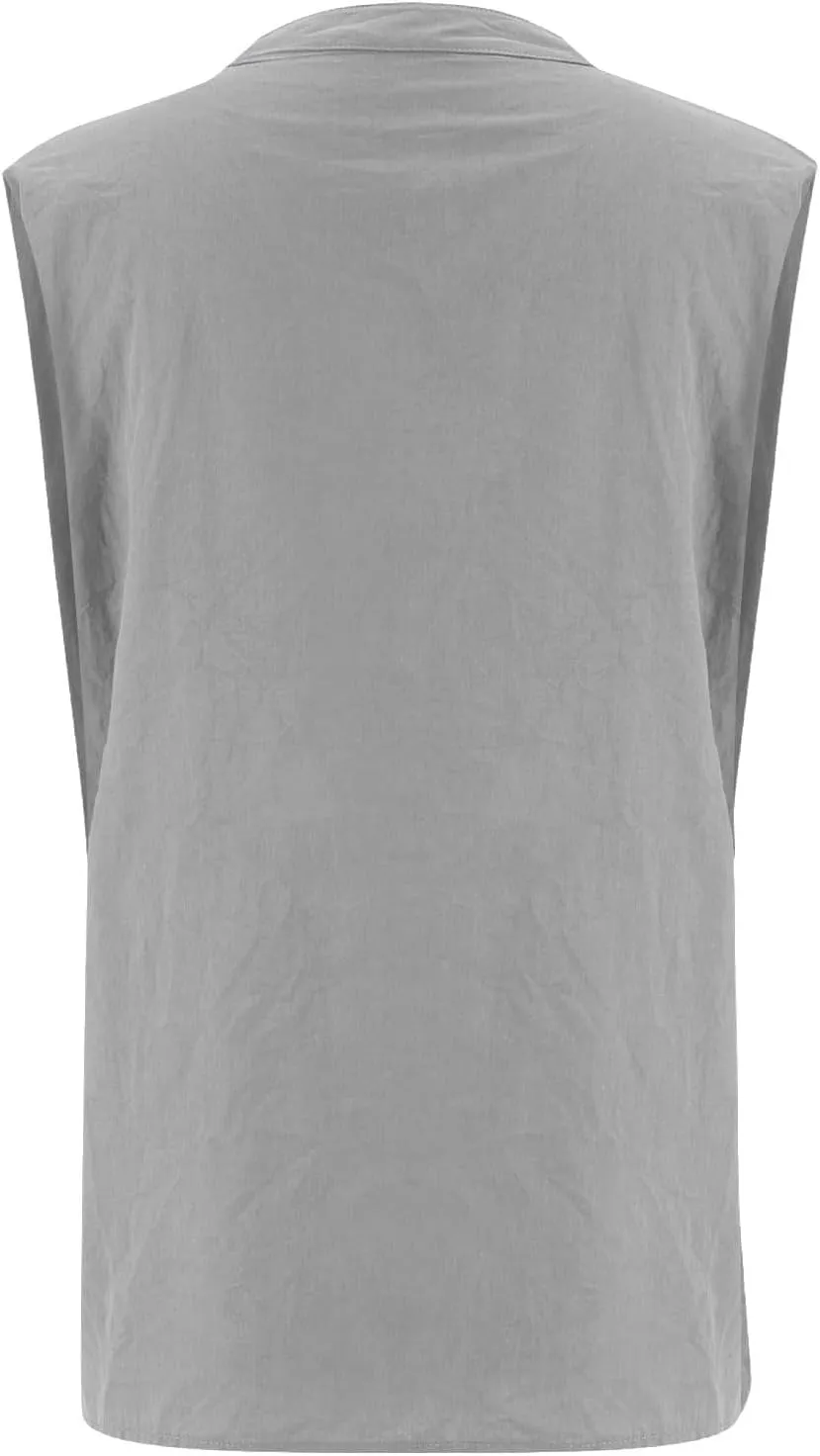 Linen Shirts for Women V Neck Button Down Tank Tops Sleeveless Office Work Blouses Vintage Beach Vacation Shirt