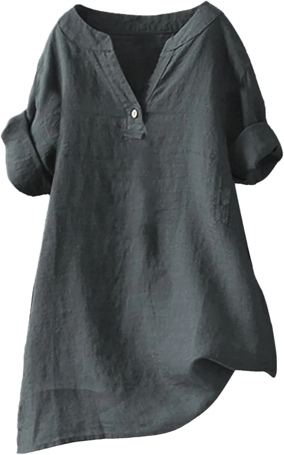 Linen Tops for Women 2025 Summer Button Down V Neck Shirts Casual Short Sleeve Loose Tshirt Cotton Linen Blouse Tees
