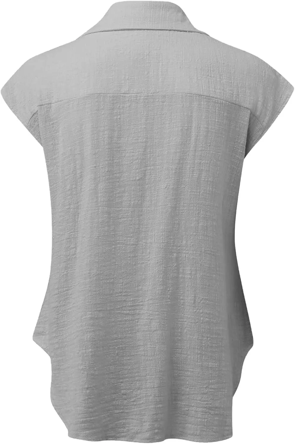 Linen Tops for Women Summer Button Down Shirts 2025 Trendy Work Shirt Tees Casual Short Sleeve Loose T-Shirts