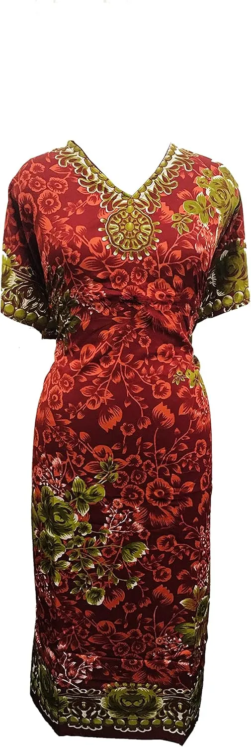 Long Kaftan Dresses for Women Caftan Kimono v-Neck Boho Hippie Cover Up Beachwear