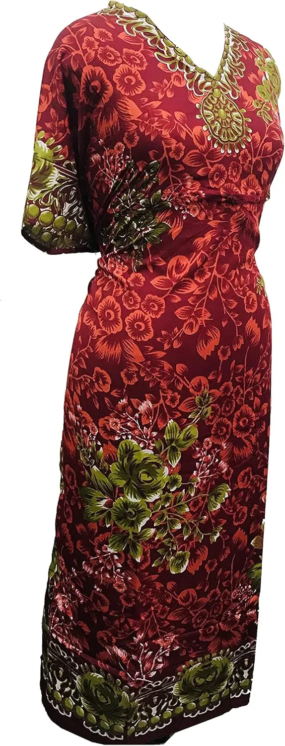 Long Kaftan Dresses for Women Caftan Kimono v-Neck Boho Hippie Cover Up Beachwear
