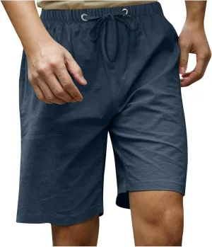 Loose Fit for Mens Summer Fall Linen Track Gym Beach Running Hawaiian Tropical Straight Leg Plain Shorts Mens 2025