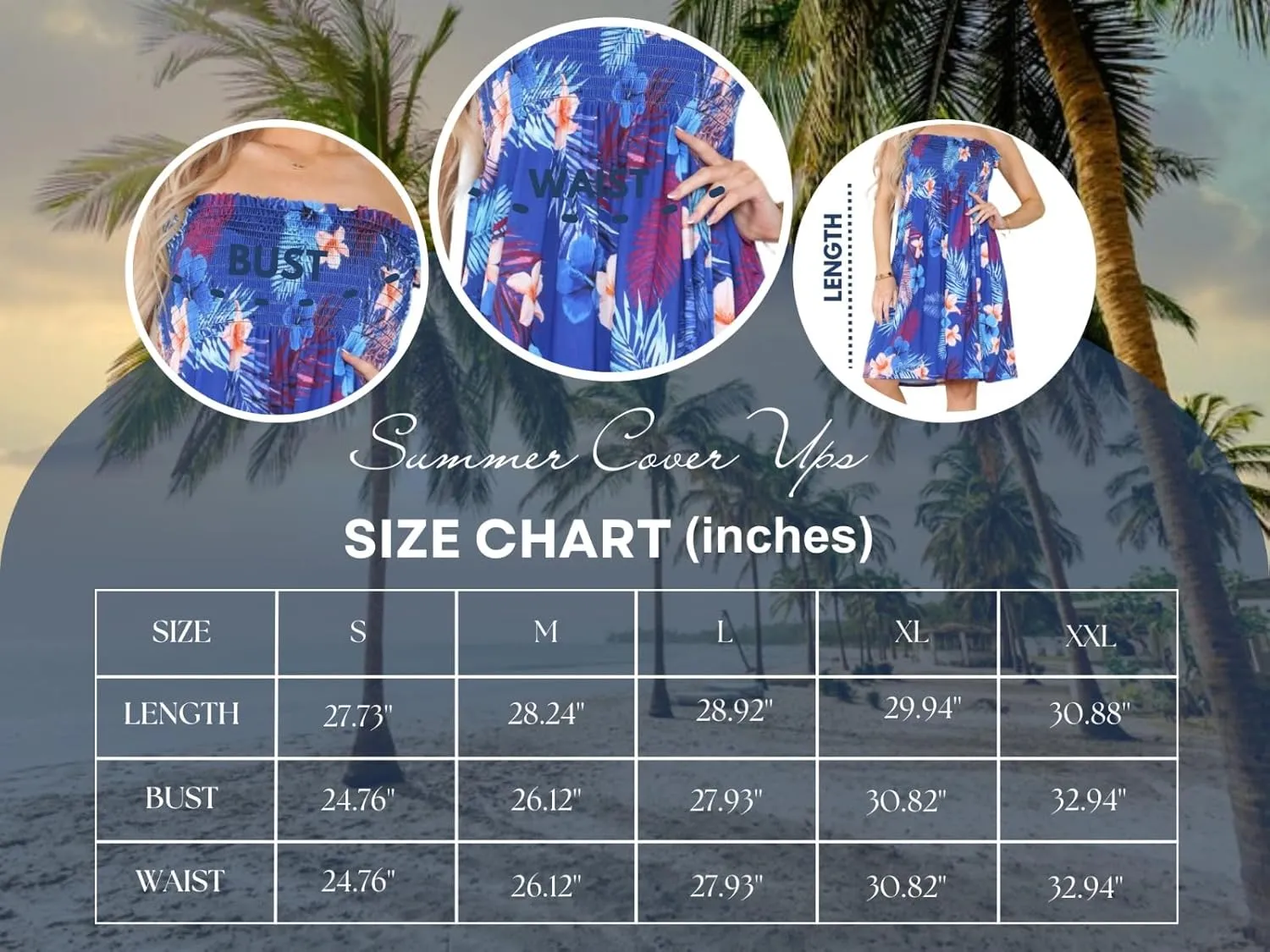 Loxdonz Summer Dresses for Women Strapless Boho Floral Print Sundress Tube Top Dress Beach Cover Ups