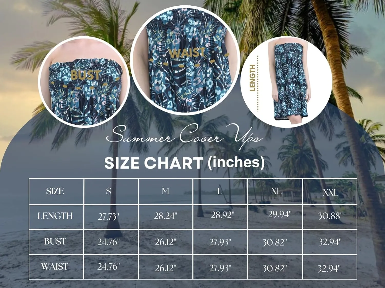 Loxdonz Summer Dresses for Women Strapless Boho Floral Print Sundress Tube Top Dress Beach Cover Ups