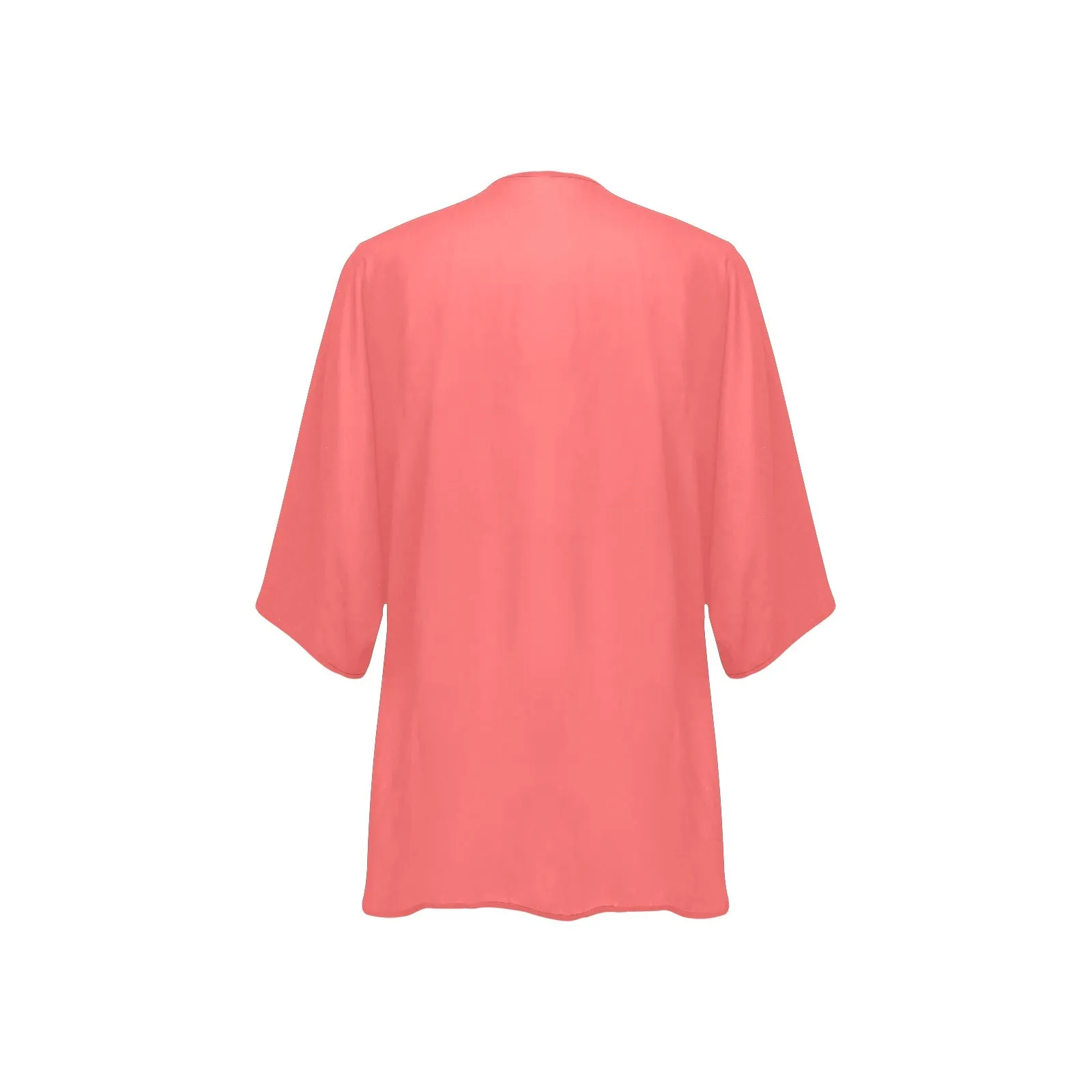 med salmon print 2 Women's Kimono Chiffon Cover Up (Model H51)